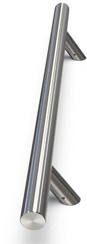 oppali Brossé Acier Inoxydable 304 Matériau de haute qualité Poignée de porte d'entrée | Incliné à un angle de 45° | Rond T-Bar | 40cm Longueur Totale