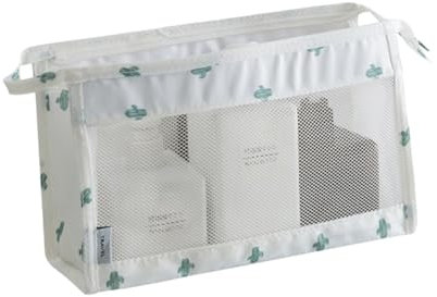 minkissy Reise Kosmetiktasche Für Frauen Tragbare Toiletten Und Make up Tasche Mit Transparentem Design Organizer Für Pflegeprodukte Und Kosmetik Im Cactus Design Ideal Für Unterwegs