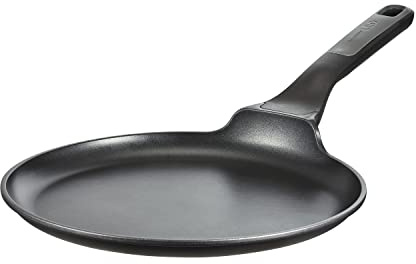 BergHOFF Leo Stone+ Pfannkuchenpfanne aus gegossener Keramik, antihaftbeschichtet, 25 cm, Schwarz