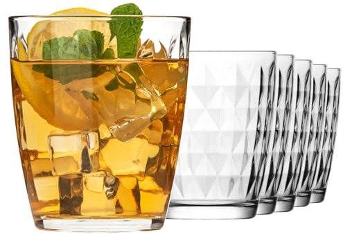 KIAPPO Trinkgläser Set 325 ml - 6 Stück Vielseitige Gläser für Saft, Wasser, Wein und Sekt - Ideal für den Täglichen Gebrauch zu Hause, Feierliche Anlässe und Restaurants
