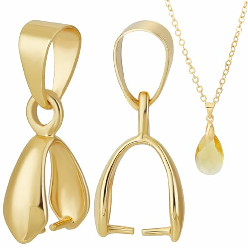 Beebeecraft 1 Box 30 Stück Anhänger Klemmbügel 24K Vergoldet Eispickel Klemmclip Bügelverschlüsse Verbindungsstücke Charm Für Die Herstellung von Selbstgemachten Halsketten Und Schmuck