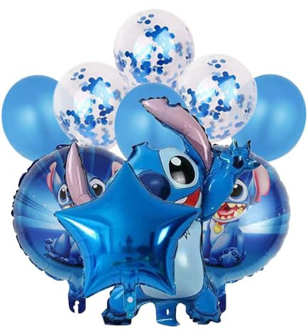 Deluisho Stitch Geburtstagsdeko, Stitch Luftballons, Geburtstagsparty Ballondekorationen, Stitch Geburtstagsparty Ornamente, Aluminium Folienballons
