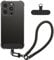 kwmobile Smartphone Case Compatible with Apple iPhone 15 Pro Case - Crystal Clear TPU Phone Case - Wrist Strap - Transparent/Black
