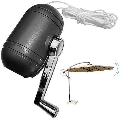 KDAMGOQE Umbrella Crank Replacement Umbrella Crank Replacement Manual 360° Rotating Patio Umbrella Replacement Parts with Rope Heavy Duty Beach Umbrella Cantilever Umbrella Parts
