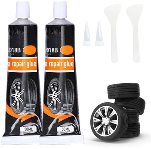 Waterproof & High Temperature Resistant Tire Repair Glue,Rubber Cement Tire Repair Glue,Tire Glue Sidewall Repair,Fix Punctures,Quick-Drying Super Glue for Bikes,Cars,Trucks,Motorcycles (2 Pcs)