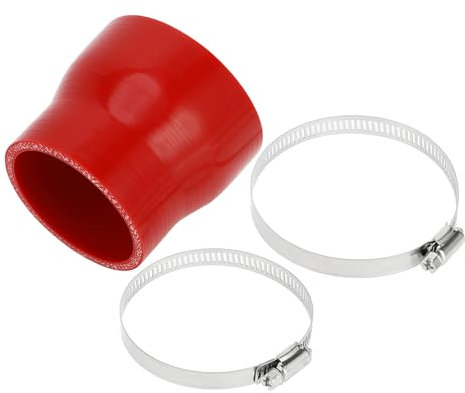 A ABSOPRO 1 Ensemble Tuyau En Silicone Rouge De Voiture 0 Degré 63-76mm/2.48-2.99 Id 76mm/2.99 Longueur Avec Colliers Tuyau De refroidissements Universel