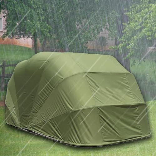 Ensemble De Carport Mobile Robuste, Semi-Automatique Étanche Garage Portable Abri De Stockage, Pliable Abri De Voiture Auvent De Voiture for Voiture, Camion, Bateau(Vert foncé,5.5 * 2.5 * 2.3M)