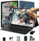 fezawio Android 14 Tablet 10 Zoll 22GB RAM+128GB ROM Octa-Core Tablet 5G WiFi, Mit Tastatur Maus, 8000mAh, (1TB TF) Mit HüLle + EIN Jahr Bildschirm Bruchversicherung-Blau