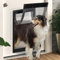 PRMTYUP Puerta para Perros De Plástico PVC, Puerta De Instalación Extraíble, Puerta para Perros con Barrera Anticolisión, Puerta para Perros Grande con Posición Magnética,Negro,XL