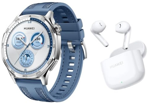 HUAWEI WATCH GT5 46MM Blue Woven Strap+FreeBuds SE 2 white