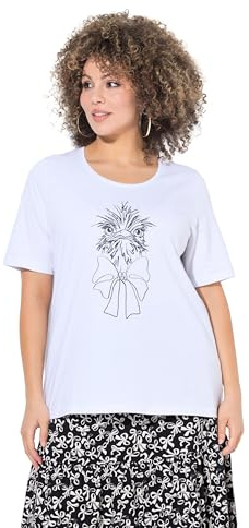 Ulla Popken Damen Shirt schneeweiß 62+