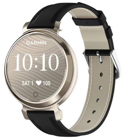 Lzwldan Leder-Uhrenarmbänder, kompatibel mit Garmin Lily 2, 14 mm, weiches Echtleder, Sport-Ersatzarmband für Garmin Lily 2/Lily 2 Classic/Active, für Damen und Herren