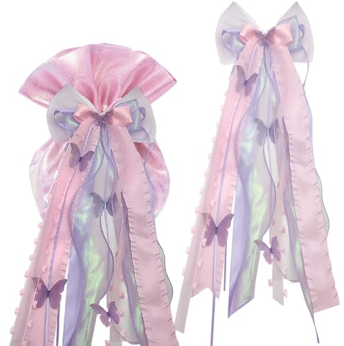 AWAVM Lila Schleife Dekoration für Einschulungsgeschenktüten - Mädchen & Jungen, Hellviolett, Handgefertigtes Set