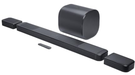 JBL Bar 1300 MK2, Soundbar Bluetooth a 11.1.4 Canali per TV, Nero | Altoparlanti Rimovibili, Subwoofer da 8”, Audio Surround Dolby Atmos e DTS:X, HDMI eARC, Wi-Fi, PureVoice 2.0 e MultiBeam 3.0