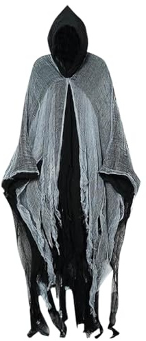 Kapuzenumhang Halloween Erwachsene Hexenumhang Sensenmann Kostüm Spukhaus Kleidung Terror Streich Kleidungsstück Gothic Horror Kostüm Zubehör