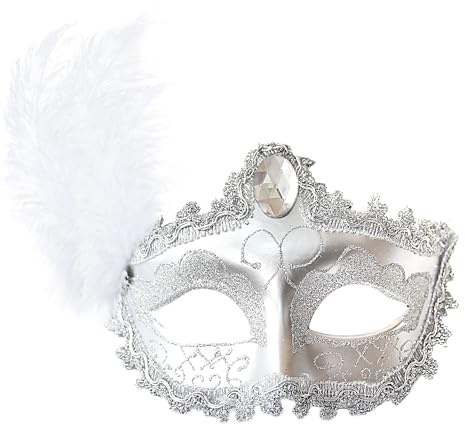 Wildarms Frauen-Feder-Maske, Karnevalsmaske, Prinzessinnen-Kostümmaske für Halloween, venezianische Party