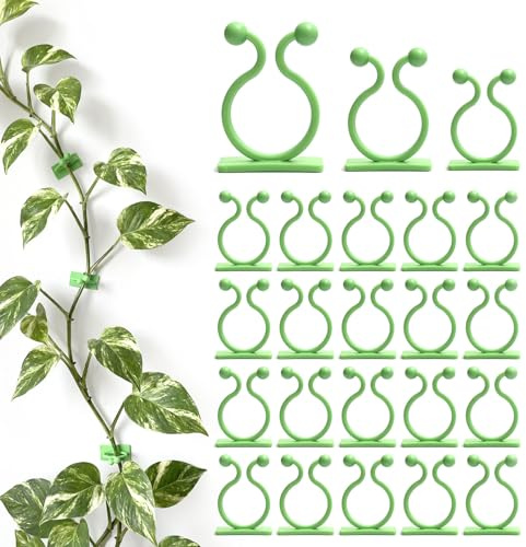 Bamworld 110 PCS Wall Clips for Climbing Vines with Sticky Mounts Flexible Plant Support Clips for Gardening Outdoor Indoor Strong Grip Vine Clip Set(Green)