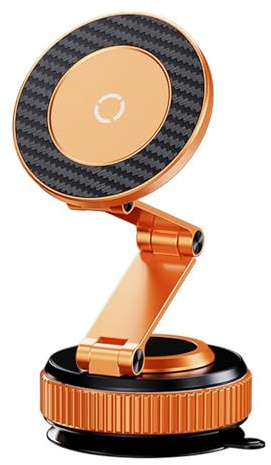GEYUTHS Magnetic Car Phone Holder Suction Cup Mount Dual-Foldable for Tesla | 360° Adjustable Dual-Foldable. Zinc-Alloy Build. Strong Magnetic. for iPhone 17 Pro Max, 16, 15, 14, Plus & All MagSafe