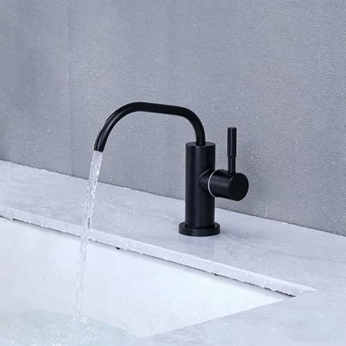 Robinet Osmoseur Bas pour Evier de Cuisine Rotation 360° Eau Froide Robinet Sur Plan Acier Inoxydable,noir
