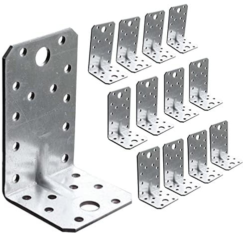 OMIDEAS 12 x Squadretta di Giunzione Angolare ( 90 x 50 x 55 x 2.5 ) Squadretta Rinforzata Zincate