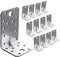 OMIDEAS 12 x Winkelverbinder mit Sicke (90 x 50 x 55 x 2.5) Lochwinkel Bauwinkel Holzverbinder Schwerlast Verbinder Winkel, Silber Verzinkt