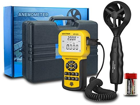 Anémomètre HVAC portable CFM Pro HVAC AP-846A Compteur de vitesse du vent avec rétroéclairage Max/Min/Moyenne Fonctions pour mesurer la vitesse du vent, la vitesse de l'air, le CVC
