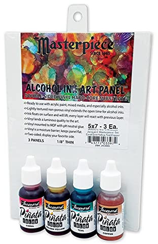 Jacquard Pinata Alcohol Ink Set, 4 Tinten mit 3 Leinwänden