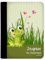 CreaDesign Customize A4 Zeugnismappe für Kinder 26,7x32,7x1 cm, Sichtbuch mit 10 Klarsichthüllen, erweiterbar auf bis zu 20 Taschen, Frosch Gras design, Dokumentenmappe für Schüler
