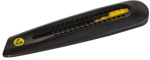 WETEC Cuttermesser, ESD (Teppichmesser Cutter Messer Schneidmesser) Oberflächenwiderstand: 10^5-10^7 Ohm/Klingenbreite: 18 mm/Material: leitfähiges ABS