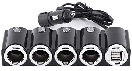 Auto Feuerzeug Splitter PNI Feuerzeug 04 12V / 24V 4 Ausgänge, 2xUSB, LED-Anzeige