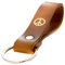 ELBERCRAFT® Schlüsselanhänger Leder PEACE Geschenk für Frauen oder Männer pflanzlich gegerbt braun mit gravur gold 12 cm made in Germany Leather Keychain