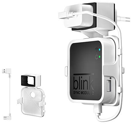 HOLACA Outlet Wandhalterung Hunger für Blink Sync Modul 2, Halterung für Blink Außen- und Innenüberwachung mit Kabel (weiß 1pack)