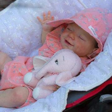 Handgefertigte Wiedergeburt Puppe, Reborn Baby Puppen Full Silikon Vinyl, das Sieht echt schlafendes Baby, 18 Zoll / 46 cm Reborn Baby,Girl
