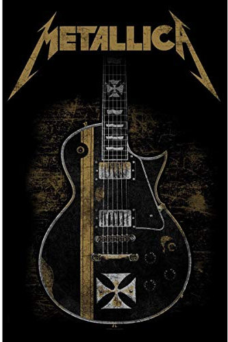 rz Metallica Hetfield Guitar großes Stoffposter/Flagge, 1100 x 750 mm