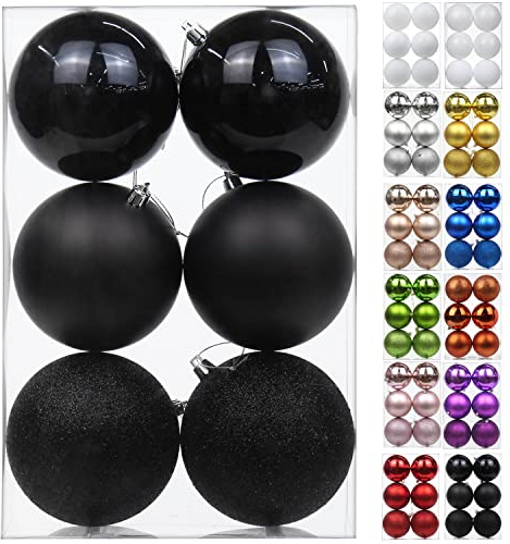 10CM Weihnachtsdeko Weihnachtskugeln, 6 Stücke Bruchsiche Christbaumkugeln Ornamente Weihnachtsbaumschmuck für Weihnachtsbaum Christbaumkugeln Weihnachtsdekoration Kugeln