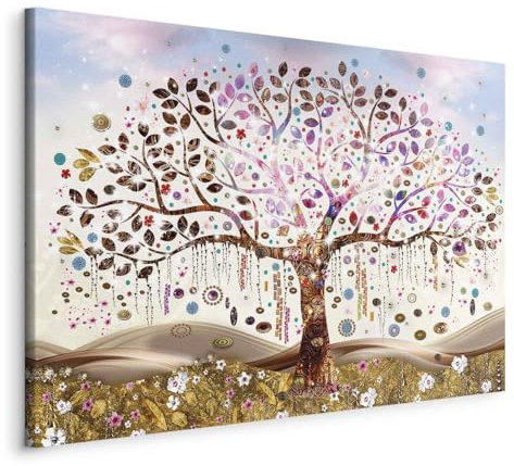 murando - Quadro Gustav Klimt Albero della vita 120x80 cm 1 Pezzo Stampa su Tela in TNT Tessuta XXL Quadri Moderni Murale Arte Moderno Grafica Decorazioni Parete Pittura Decori Astratto l-A-0059-b-a