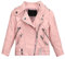 SXSHUN Giacca in pelle per bambini e bambine, in poliuretano, da motociclista, per le mezze stagioni, primavera e autunno Colore: rosa. 116 cm-128 cm
