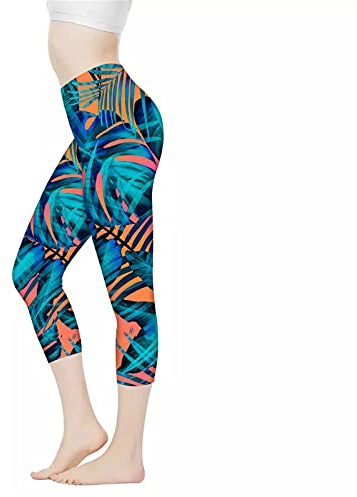 Coloranimal - Leggings da donna, a vita alta, con farfalla, colore: viola Albero tropicale L