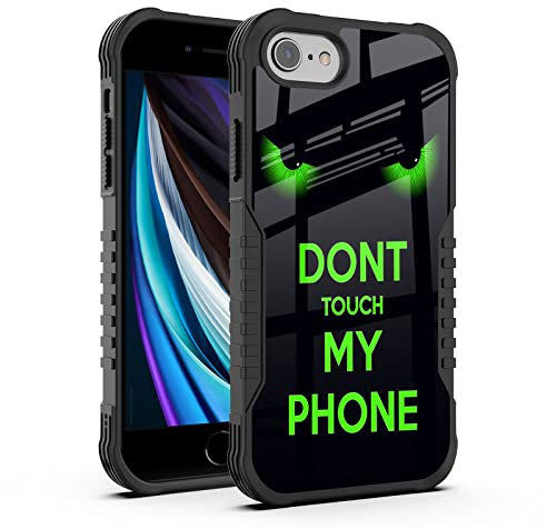 FJyuanqi for iPhone SE 2022/2020 Case Men Women, Dont Touch My Phone Design Heavy Duty Shockproof Hard Plastic Bumper +Soft Silicone Rubber Protective Case for iPhone 7/8/6/6s SE 3rd 2nd
