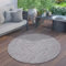 Paco Home Outdoor Teppich Flachgewebe Sisaloptik Modern Einfarbig meliert wetterfest & pflegeleicht Küchenteppich Ideal für Terrasse Balkon Garten Meliert Einfarbig, Grösse:200 cm Rund, Farbe:Grau