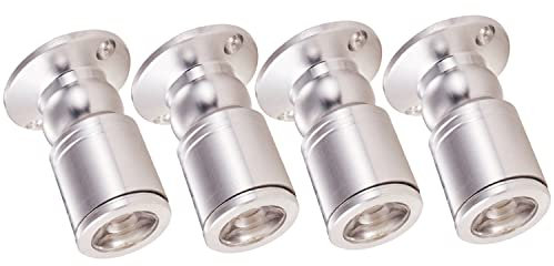 YODAVE Klein Deckenspots 3W Mini Aufbaustrahler Schwenkbar Warmweiß mit Trafo für Glasboden Vitrinen Möbel Beleuchtung 4er Set