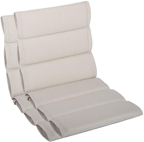 LILENO HOME Gartenstuhl Auflagen als [2er Set - Niedriglehner] in Natur - Bequeme Liegen als Sitzauflagen für Gartenmöbel - Stuhlkissen für Gartenstühle und Klappstühle