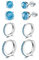 4 Paar Ohrstecker Ohrringe Set Silber Ohrstecker Blau Kleine Creolen Sleeper Knorpel Huggie Silber Ohrringe für Damen Mädchen Herren