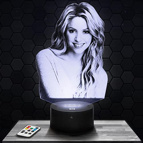 Lampephoto.fr - Lampe 3D Chanteuse Shakira, Idée Cadeau Fan Musique, Veilleuse Tactile Led Illusion, Effet Hologramme 3D, Idée Cadeau Noël Anniversaire Garçon et Fille