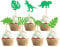 Keaziu 35 Stück Dinosaurier Cupcake Topper Zwei Rex Cupcake Picks Grünes Blatt Dschungel Dino Thema Zwei Jahre alte Babyparty Geburtstag Party Kuchen Dekorationen Zubehör
