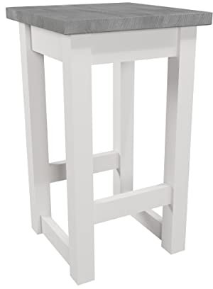 Magnetic Mobel Barhocker Massivholz Sitzhöhe 60 cm Grau Belastbar 110kg Fußstütze Innen Außen Barstuhl Tresenhocker