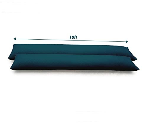 Flibyt 10FT Water Activated Flood Barriers for Home Door, Sandless Sand Bags for Anti Flood Control, Alternative Sandbag for Rain Protection, Absorbent Prevention for Garage & Basement (10FT-2PACK)