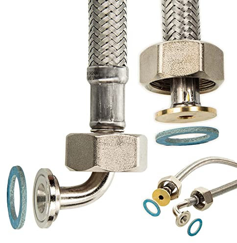 tecuro Flexschlauch Edelstahl-Zulaufschlauch 3,00 m x 3/4 Zoll DN 13 - für Wasch- und Spülmaschinen - DVGW