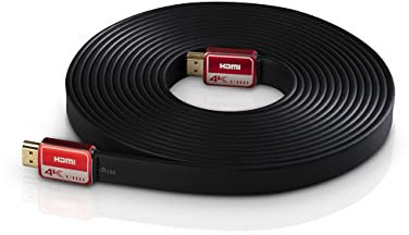 Teufel High-Speed HDMI® Kabel mit Ethernet - Flachkabe,l Highspeed HDMI-Flachkabel unterstützt alle -Spezifikationen, Vergoldeter Anschluss (Schwarz, 5,0 m)