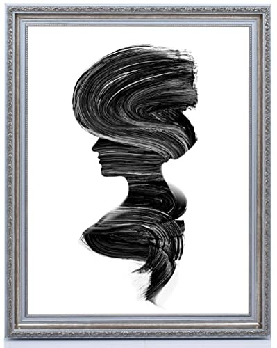 Monframe Barockrahmen Paris - 70x100 cm Silber - Bilderrahmen Antik mit Acrylglas